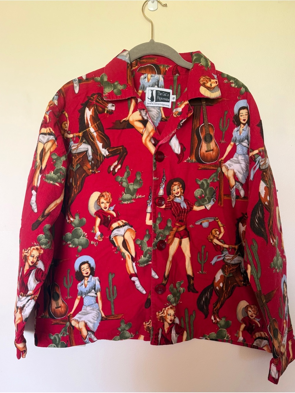 Vintage The Cat’s Pajamas Red Western-Print Pajamas